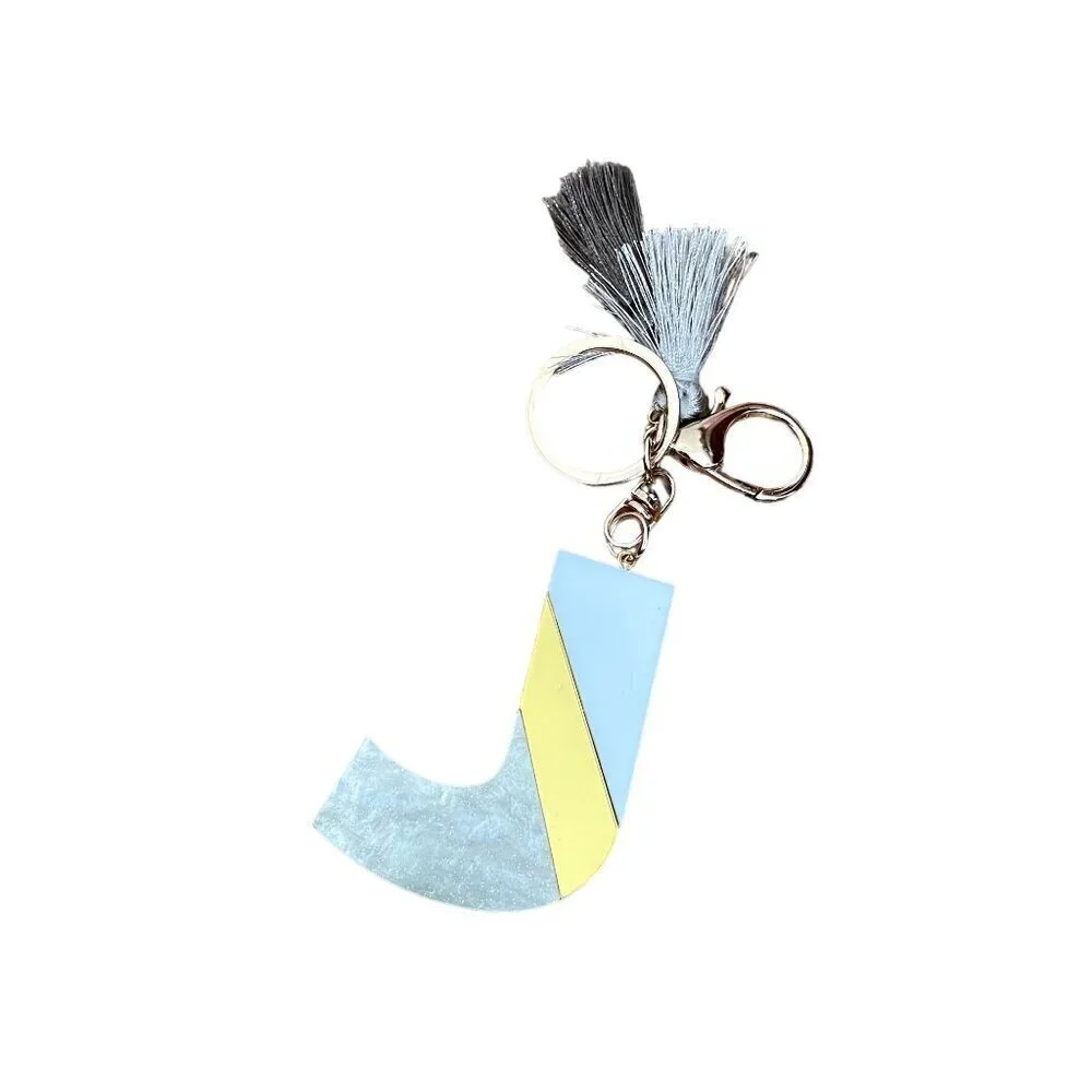 Delicate‎ keychain in the shape of a J alphabet accessory gift